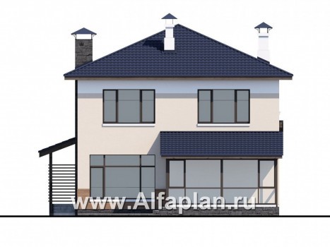 «Преимущество» - проект двухэтажного дома, с террасой, в современном стиле - превью фасада дома