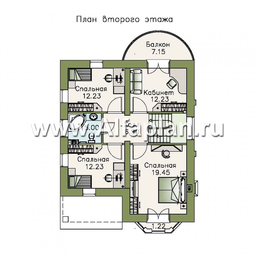 Проекты домов Альфаплан - «Стелла»- компактный дом для маленького участка - изображение плана проекта №2