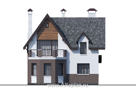 Проекты домов Альфаплан - «Стелла»- стильный дом для маленького участка - превью фасада №4