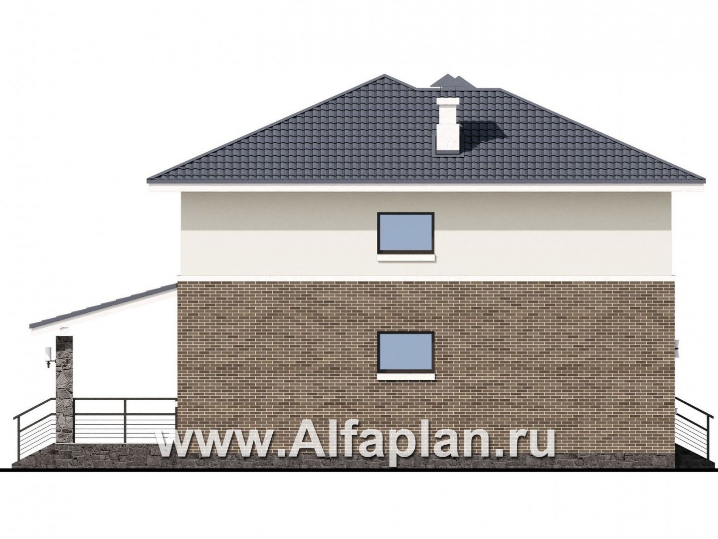 Проекты домов Альфаплан - «Вламинк» - очень удобный современный дом - изображение фасада №3