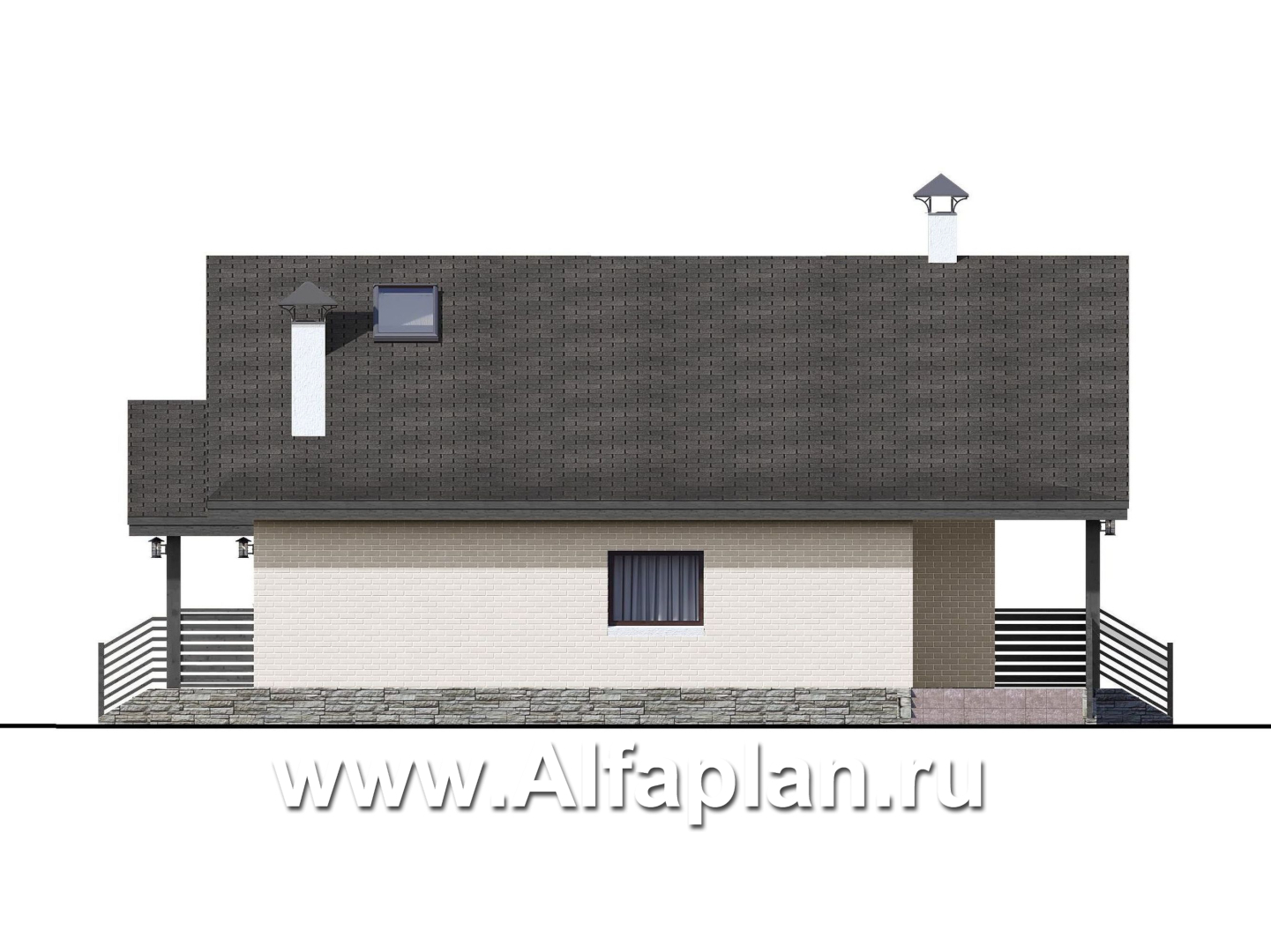 Проекты домов Альфаплан - «Моризо» - шале с четырьмя спальными комнатами - изображение фасада №3