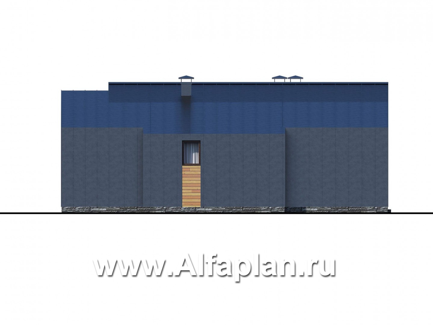 Проекты домов Альфаплан - «Гамма» - стильный каркасный дом с сауной - изображение фасада №3