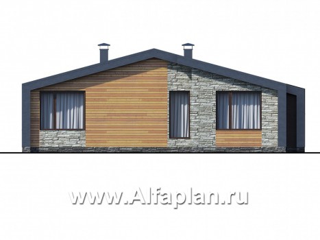 Проекты домов Альфаплан - «Гамма» - стильный каркасный дом с сауной - превью фасада №4