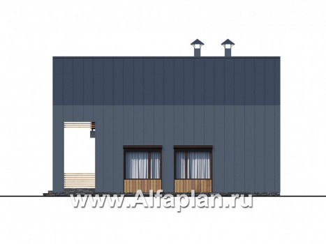 Проекты домов Альфаплан - «Сигма» - стильный двухэтажный каркасный дом - превью фасада №2