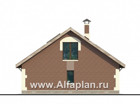 Проекты домов Альфаплан - Баня с террасой и студией в мансарде - превью фасада №4