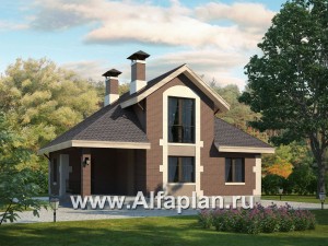 Проекты домов Альфаплан - Баня с террасой и студией в мансарде - превью основного изображения