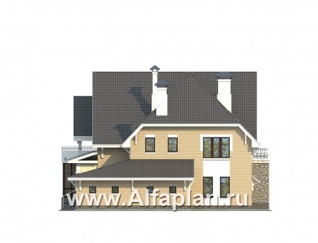 Проекты домов Альфаплан - «Белый ветер» - загородный коттедж с жилой мансардой - превью фасада №2