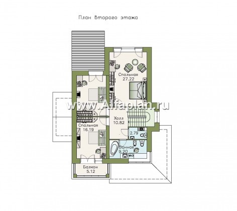 Проекты домов Альфаплан - «Вектор» - современный загородный коттедж - превью плана проекта №2