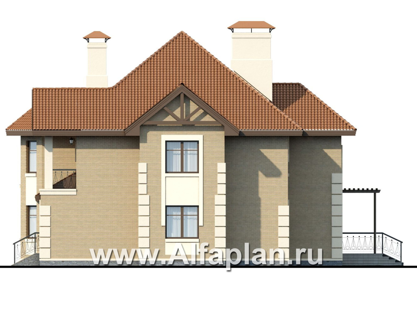 Проекты домов Альфаплан - «Воронцов»- коттедж с комфортной планировкой - изображение фасада №2
