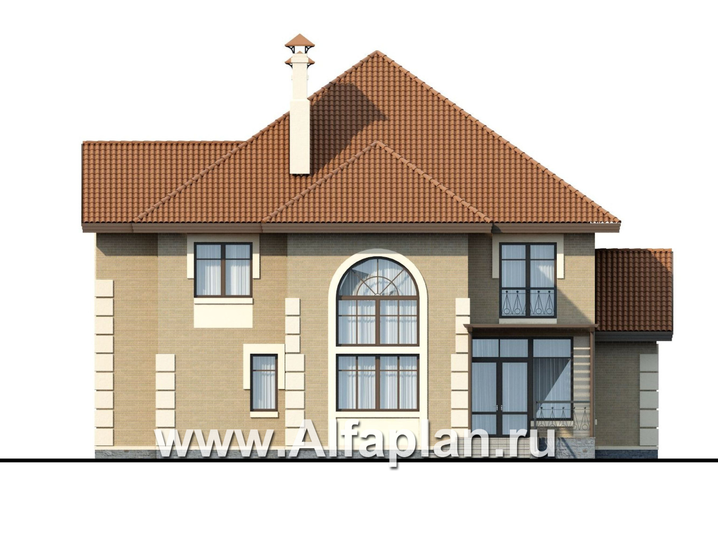 Проекты домов Альфаплан - «Воронцов»- коттедж с комфортной планировкой - изображение фасада №4