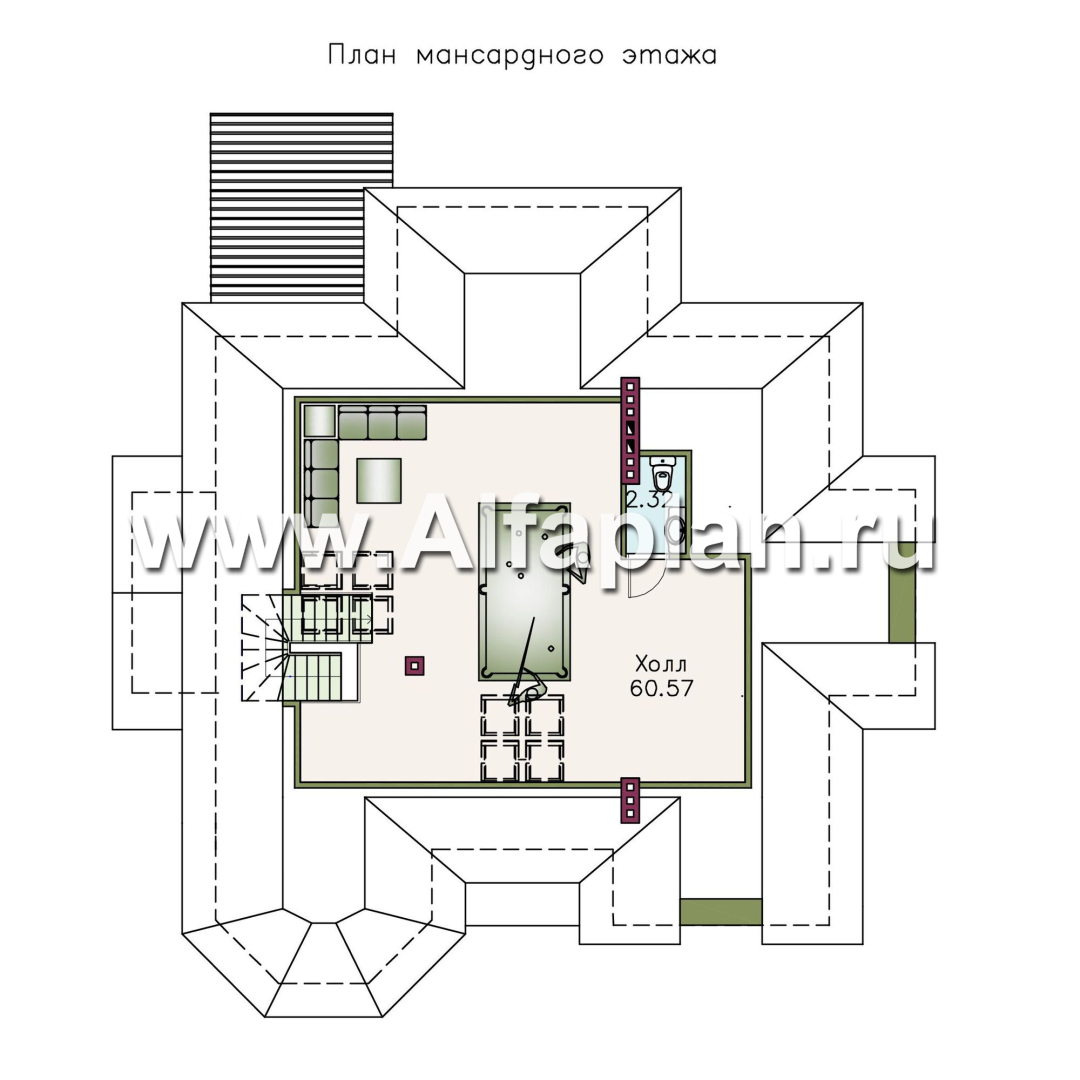 Проекты домов Альфаплан - «Воронцов»- коттедж с комфортной планировкой - изображение плана проекта №3