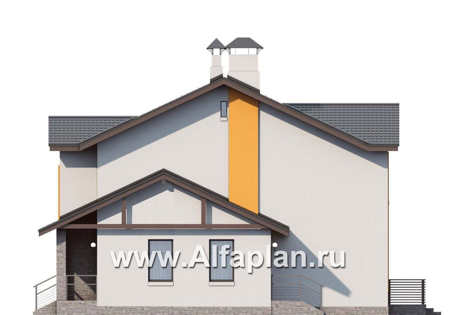 Проекты домов Альфаплан - «Скандинавия» - современный дом с удобным планом - изображение фасада №2