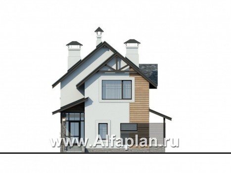 Проекты домов Альфаплан - «Гольфстрим» - дом для очень узкого участка - превью фасада №1