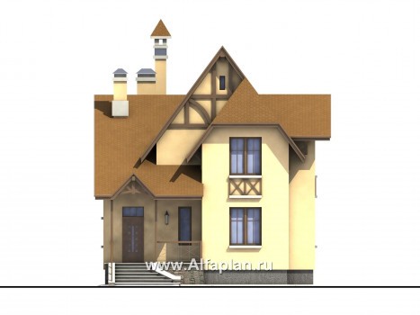 Проекты домов Альфаплан - «Вива» - коттедж для узкого участка - превью фасада №1