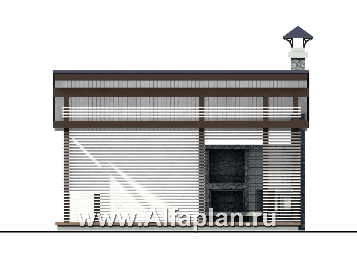 Проекты домов Альфаплан - Современная элегантная беседка (летняя кухня) - изображение фасада №1