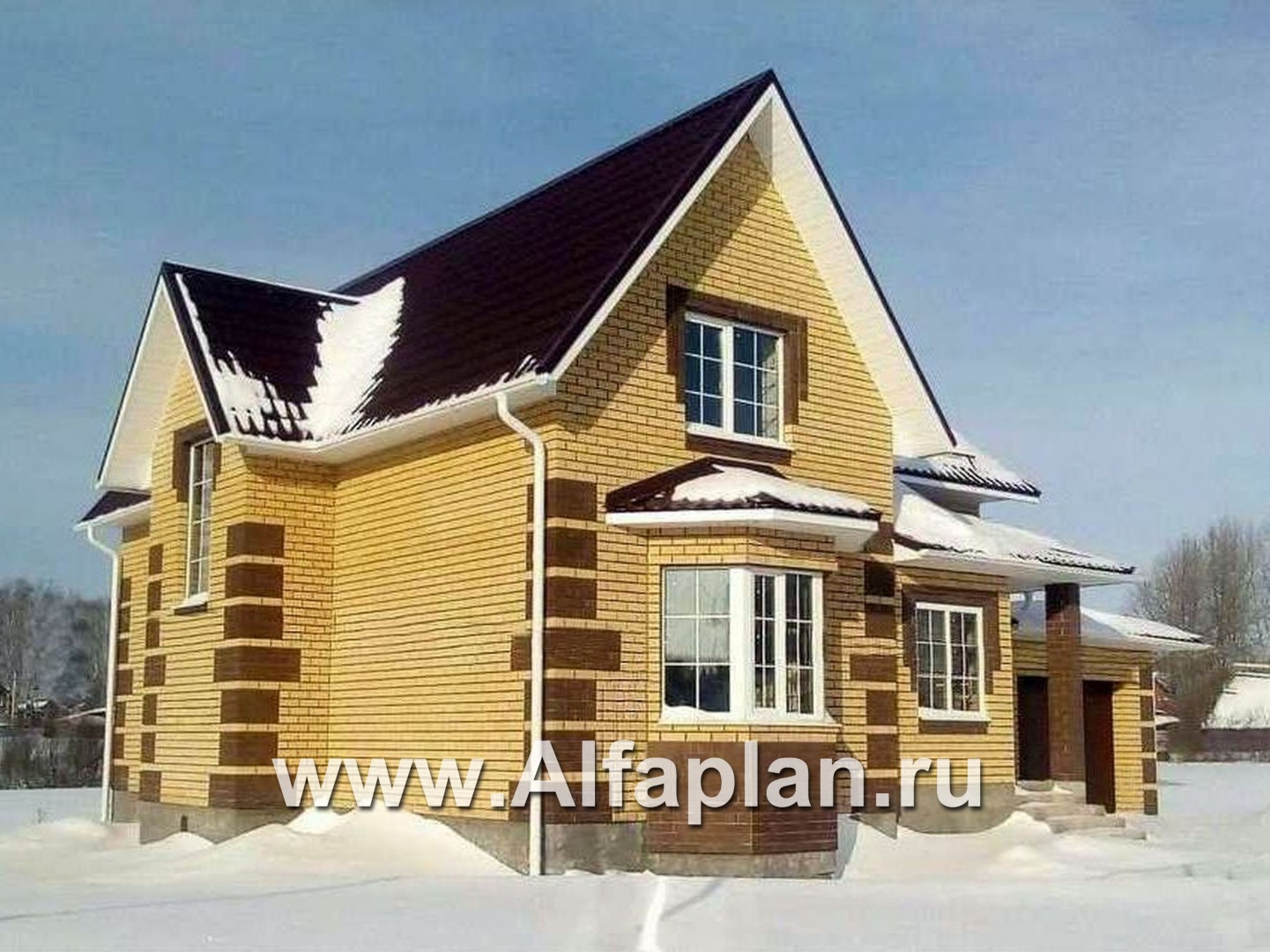 Проекты домов Альфаплан - «Ретростилиса» - рациональный дом с гаражом - дополнительное изображение №6