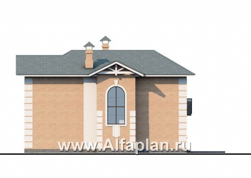 Проекты домов Альфаплан - «Потемкин» - элегантный коттедж с навесом для машин - превью фасада №2