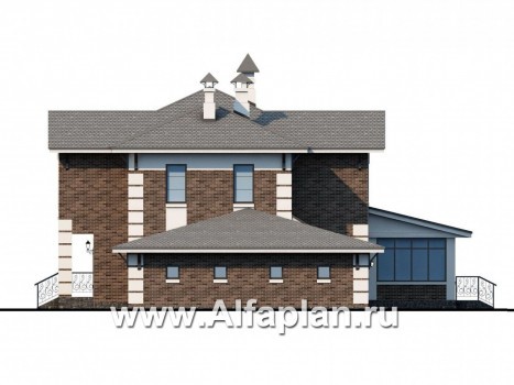 Проекты домов Альфаплан - «Вернисаж» - элегантный коттедж с гаражом и верандой - превью фасада №2