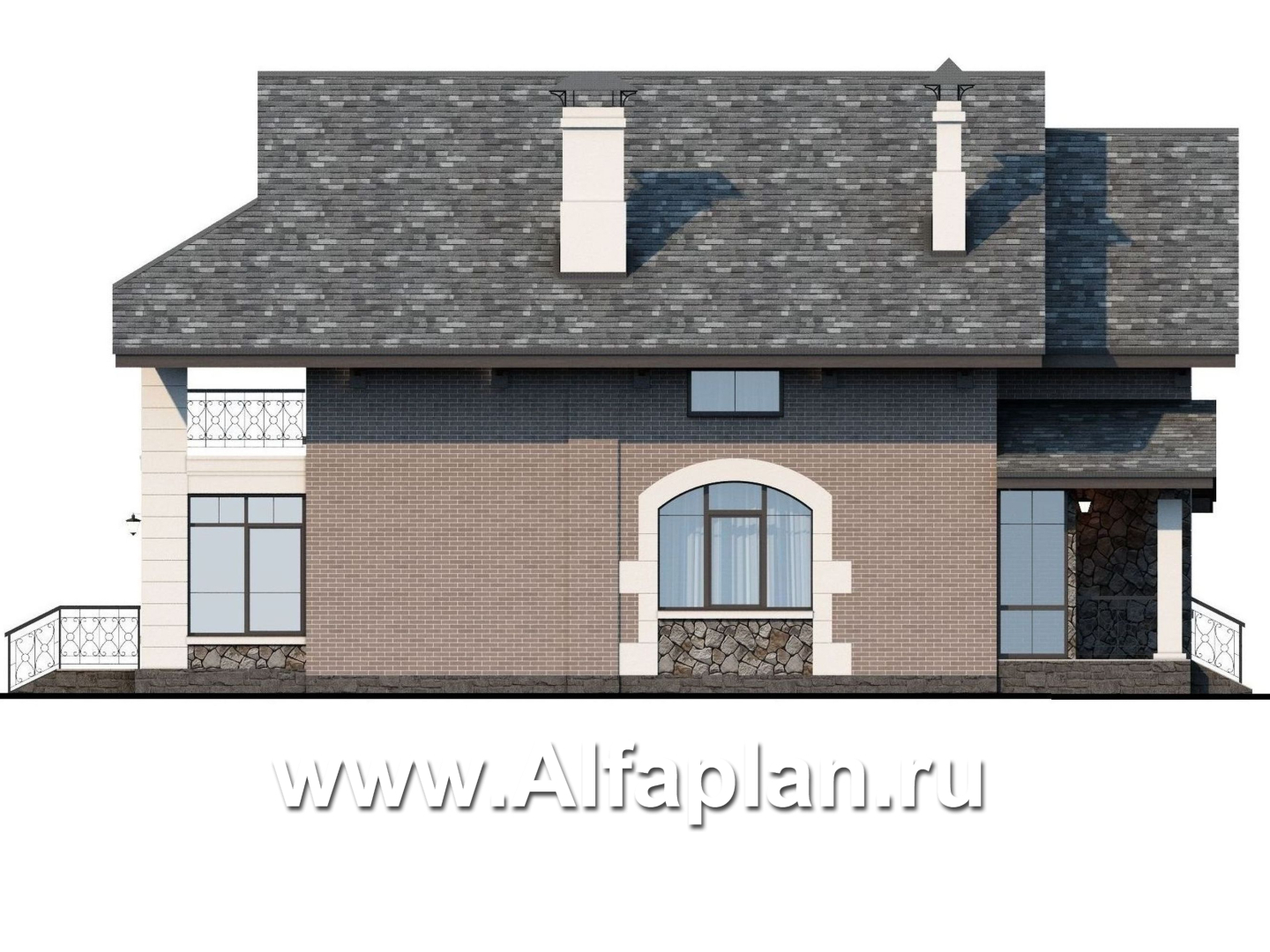 Проекты домов Альфаплан - «Одетта»- компактный дом для узкого участка - изображение фасада №3