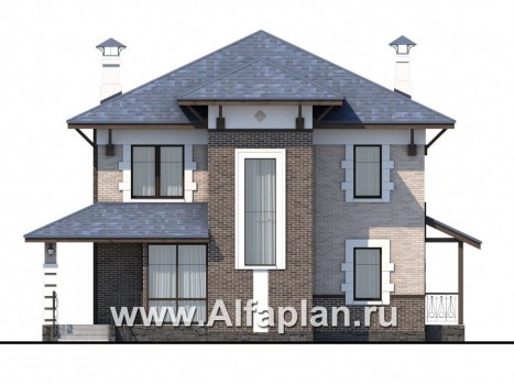 Проекты домов Альфаплан - «Виконт» - двухэтажный дом с отличной планировкой - превью фасада №1