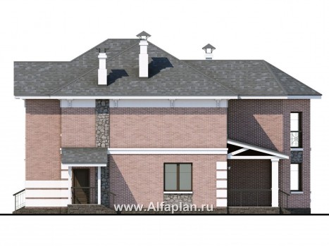 «Затерянный рай» - проект двухэтажного дома, с террасой, удобная планировка, в стиле эклектика - превью фасада дома