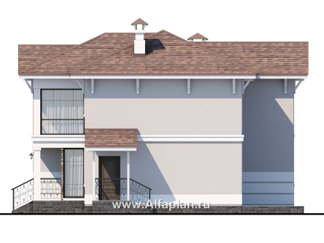 «Княжна Мери» - красивый проект двухэтажного дома, открытая планировка, в стиле эклектика - превью фасада дома