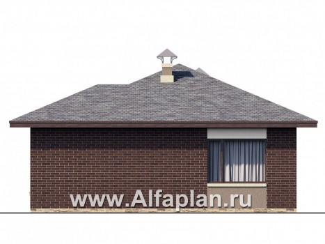 Проекты домов Альфаплан - «Дега» - стильный, компактный дачный дом из газобетона - превью фасада №2