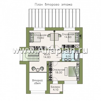 Проекты домов Альфаплан - «Вязьма»- удобный коттедж с двусветной гостиной - превью плана проекта №2