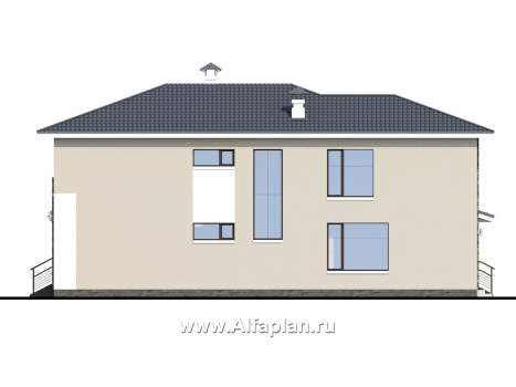 Проекты домов Альфаплан - «Выбор русалки» - современный комфортабельный дом с большим гаражом - превью фасада №2