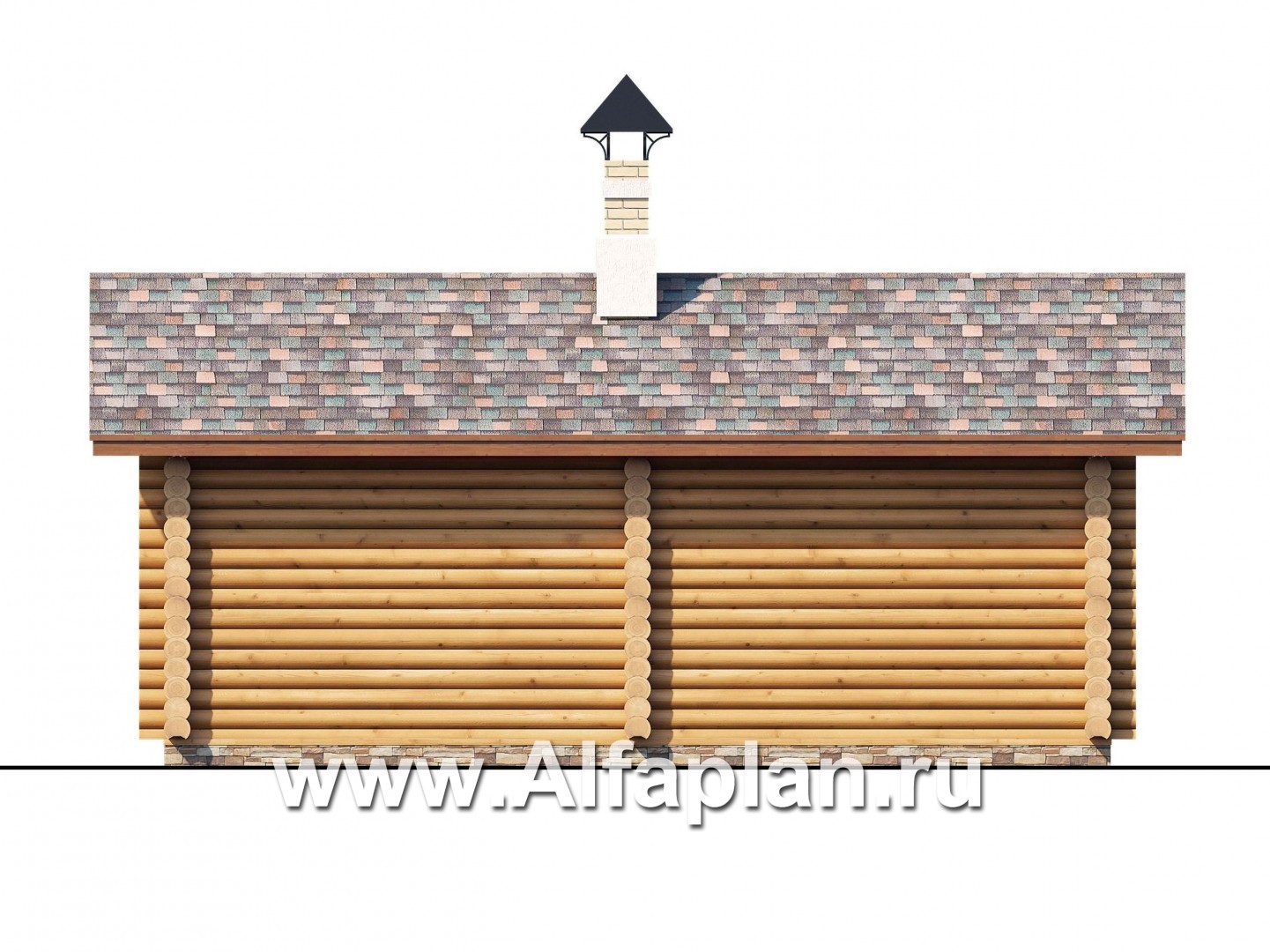 Проекты домов Альфаплан - Небольшая дервянная баня с уютной верандой (беседкой) - изображение фасада №4