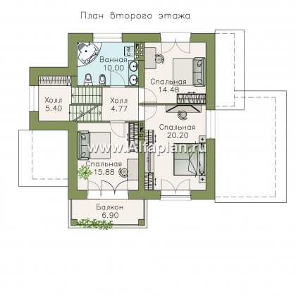 Проекты домов Альфаплан - Проект трехэтажного дома из газобетона «Аура», с гаражом в цоколе, с сауной и спортзалом, в современном стиле - превью плана проекта №3