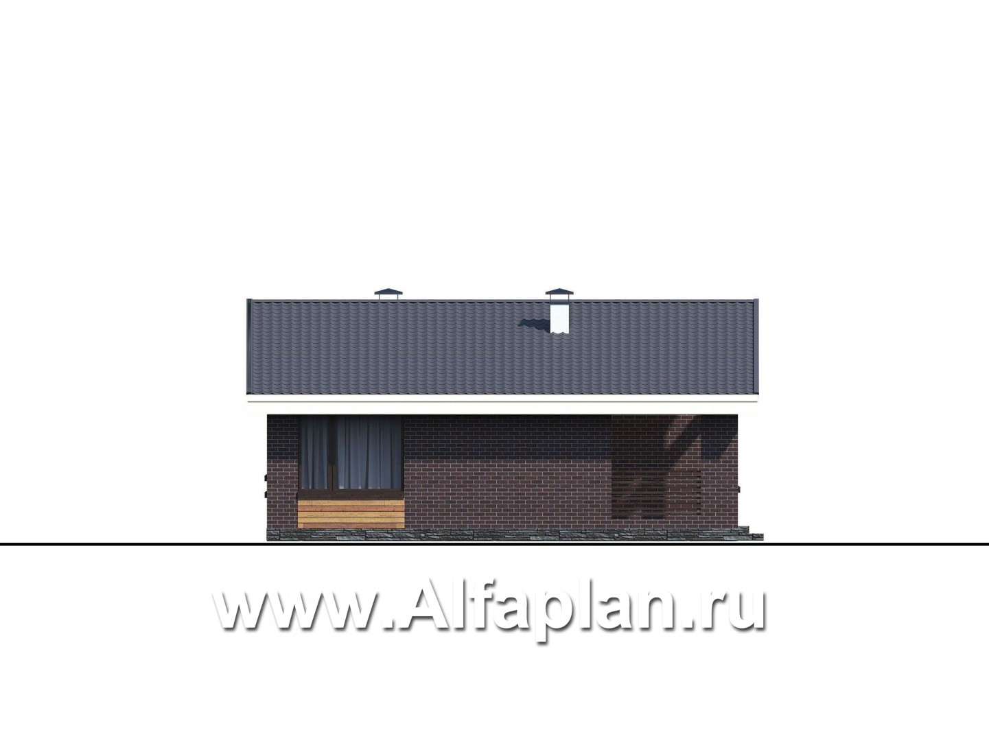 Проекты домов Альфаплан - «Бета» - стильный каркасный коттедж с террасой - изображение фасада №3