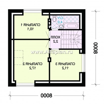 Проекты домов Альфаплан - Проект экономичного дома для маленького участка - превью плана проекта №2