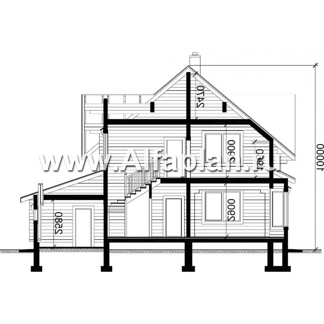 Проекты домов Альфаплан - Проект небольшого деревянного дома для загородного отдыха - изображение плана проекта №3