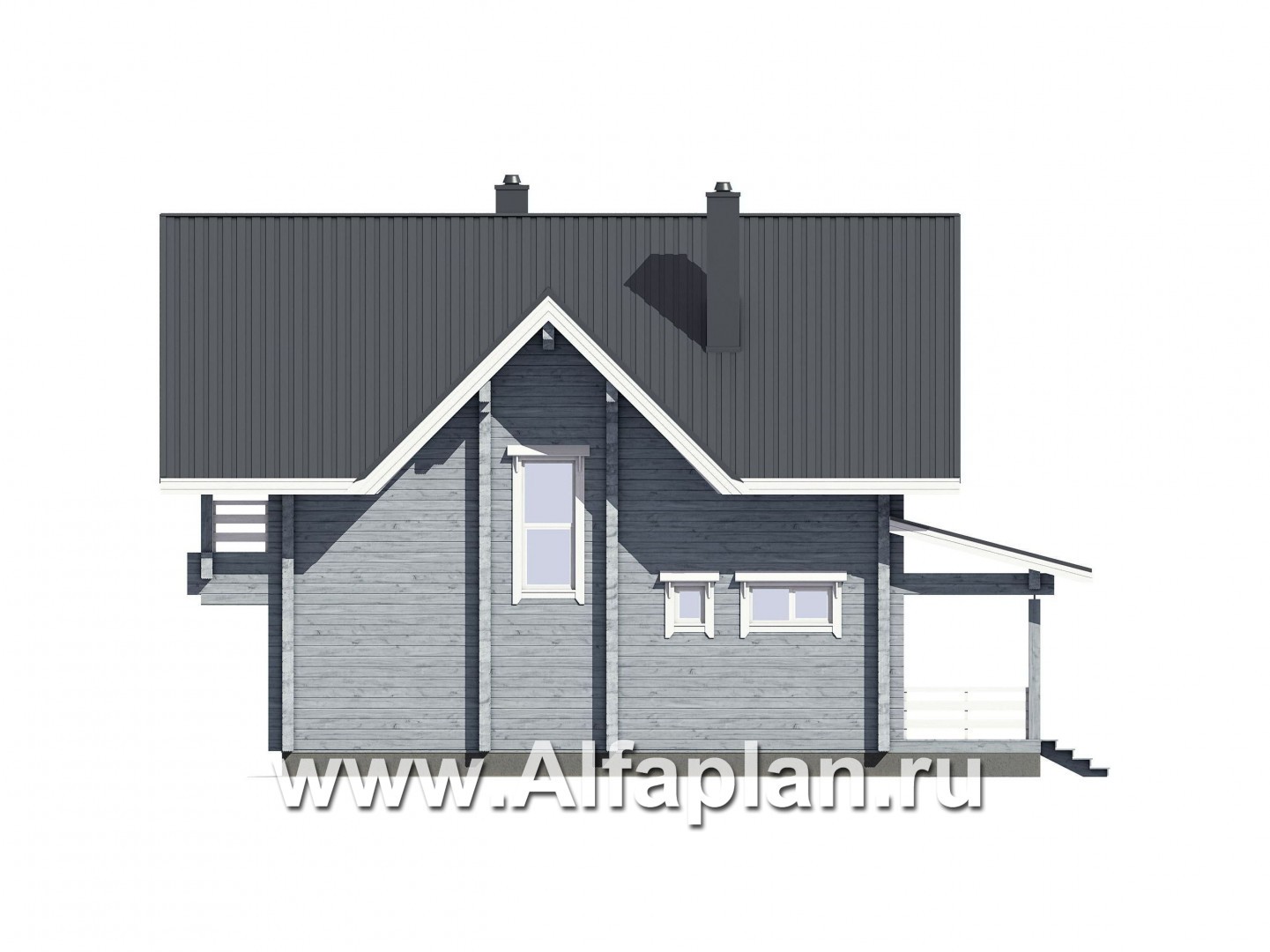 Проекты домов Альфаплан - Проект небольшого удобного загородного дома - изображение фасада №3
