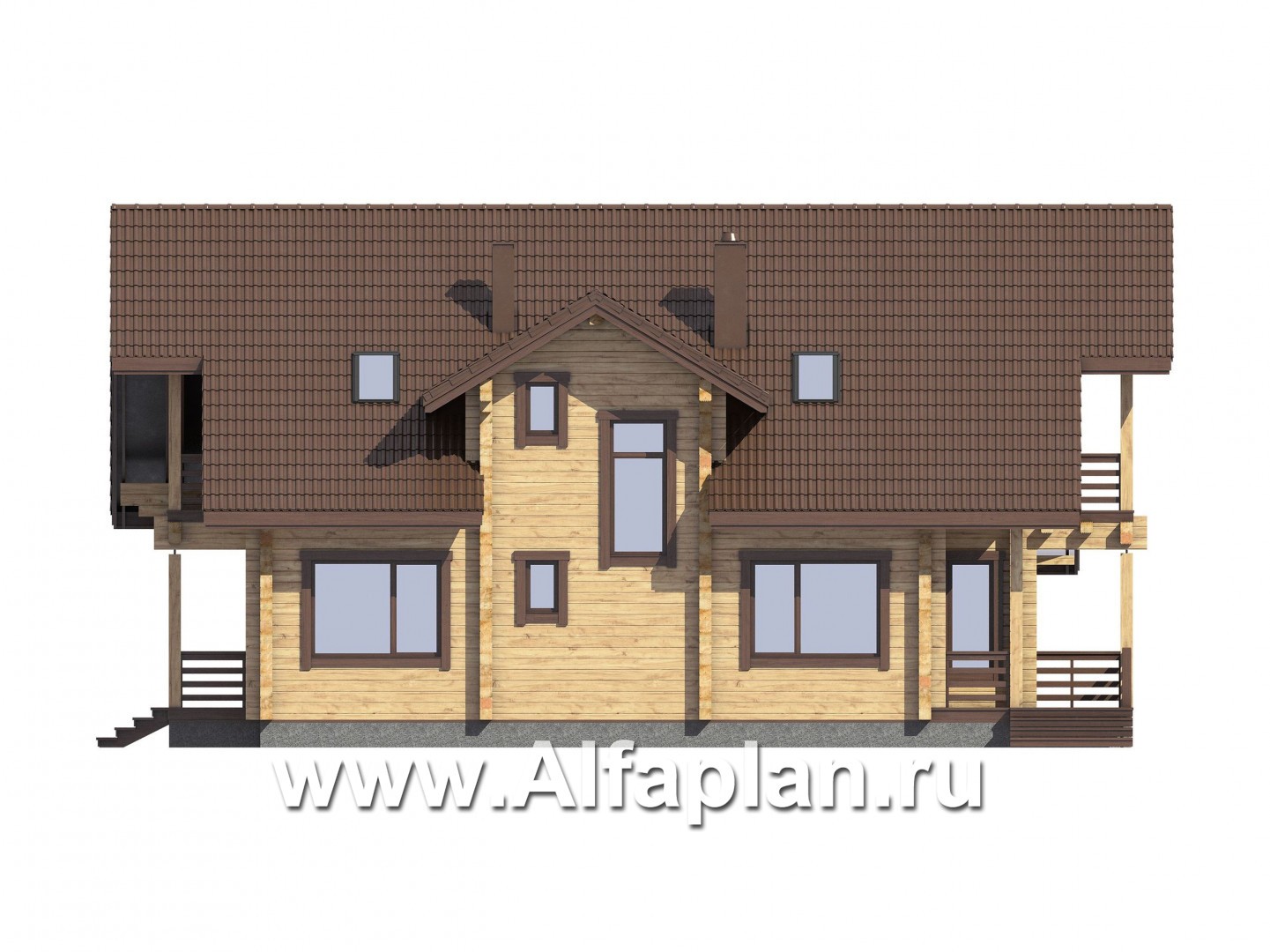 Проекты домов Альфаплан - Проект загородного дома для отдыха с комфортной планировкой - изображение фасада №2