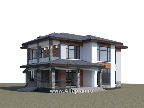 Проекты домов Альфаплан - «Отражение» - двухэтажный дом для большой семьи - превью дополнительного изображения №4