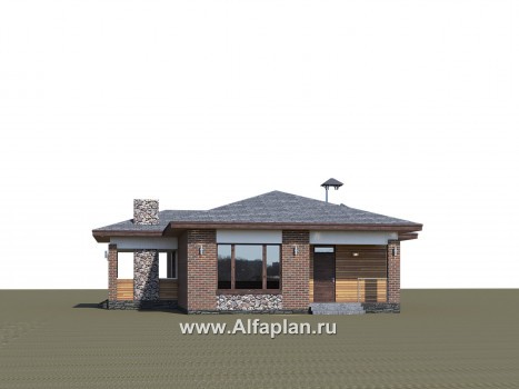 Проекты домов Альфаплан - «Притяжение» - одноэтажный дом с тремя спальнями - превью дополнительного изображения №1
