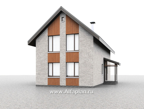 Проекты домов Альфаплан - "Мой путь" - проект дома из газобетона, 2 этажа, с террасой и с 5-ю спальнями - превью дополнительного изображения №2