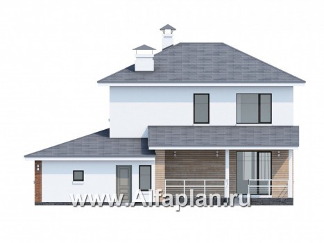 Проекты домов Альфаплан - «Рефлекс» - современный комфортабельный дом с гаражом - превью фасада №4