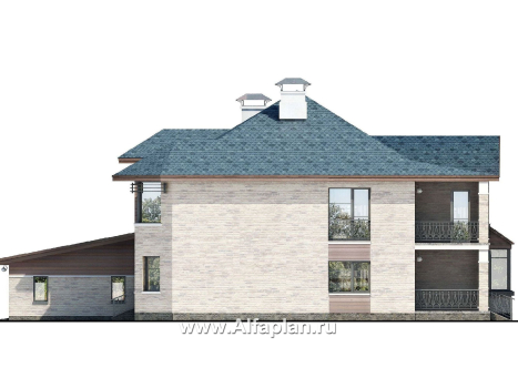 «Гольфстрим» - современный проект двухэтажного дома, с террасой и с балконом - превью фасада дома