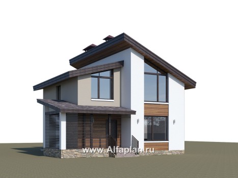 Проекты домов Альфаплан - «Оптима»- стильный небольшой дом - превью дополнительного изображения №1