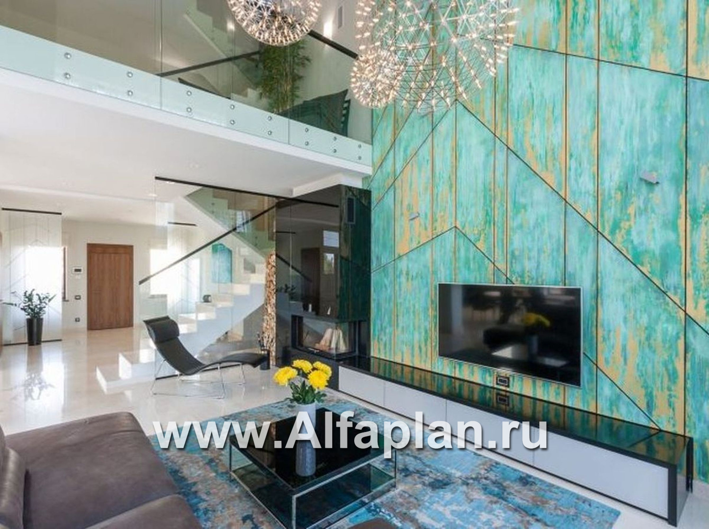 Проекты домов Альфаплан - «Современник» с панорамными окнами - дополнительное изображение №4