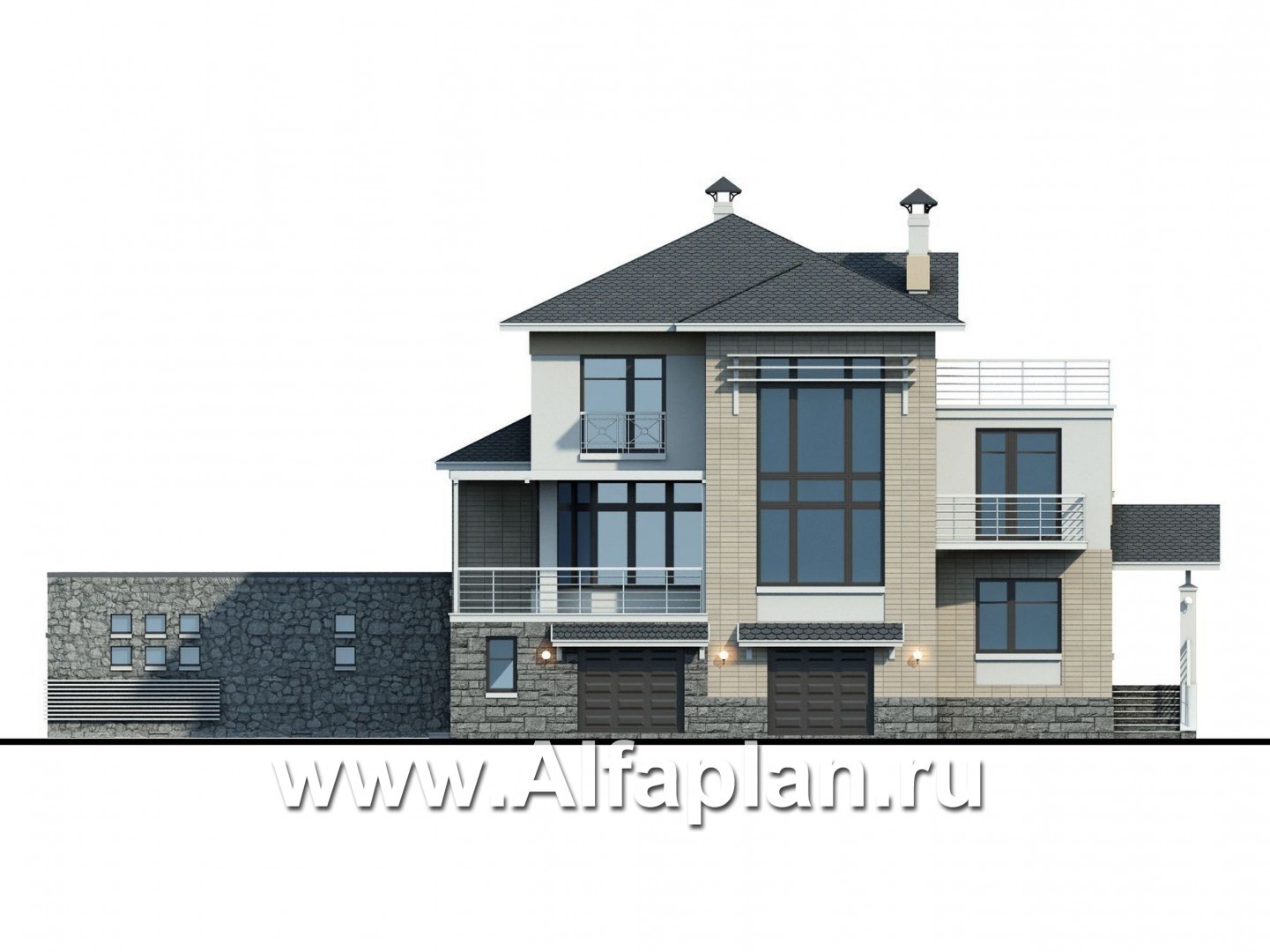 Проекты домов Альфаплан - Бассейн для загородных домов 77А,Б, 94А, 134Б, 394А - изображение фасада №1