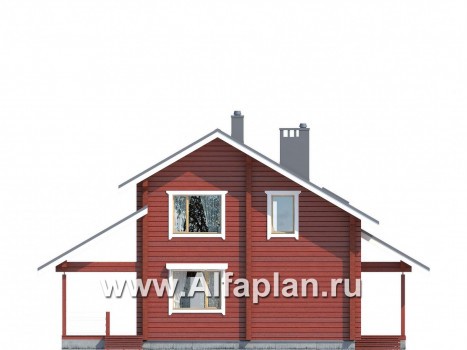 Проекты домов Альфаплан - Дом с простой двускатной кровлей и террасой - превью фасада №3