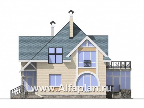 Проекты домов Альфаплан - Коттедж с окнами верхнего света - превью фасада №2