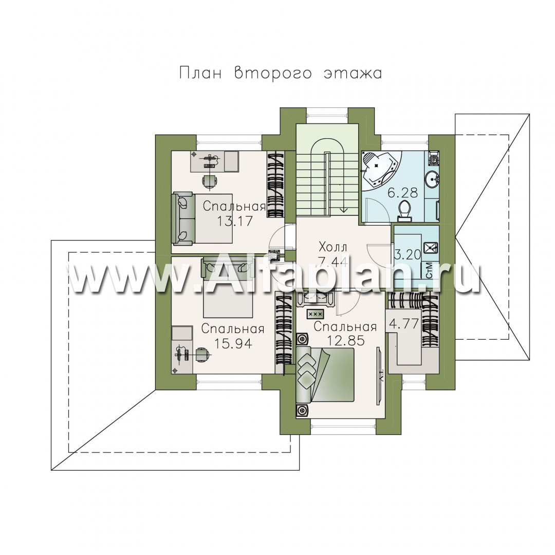 Проекты домов Альфаплан - «Стимул» - рациональный загородный дом - изображение плана проекта №2