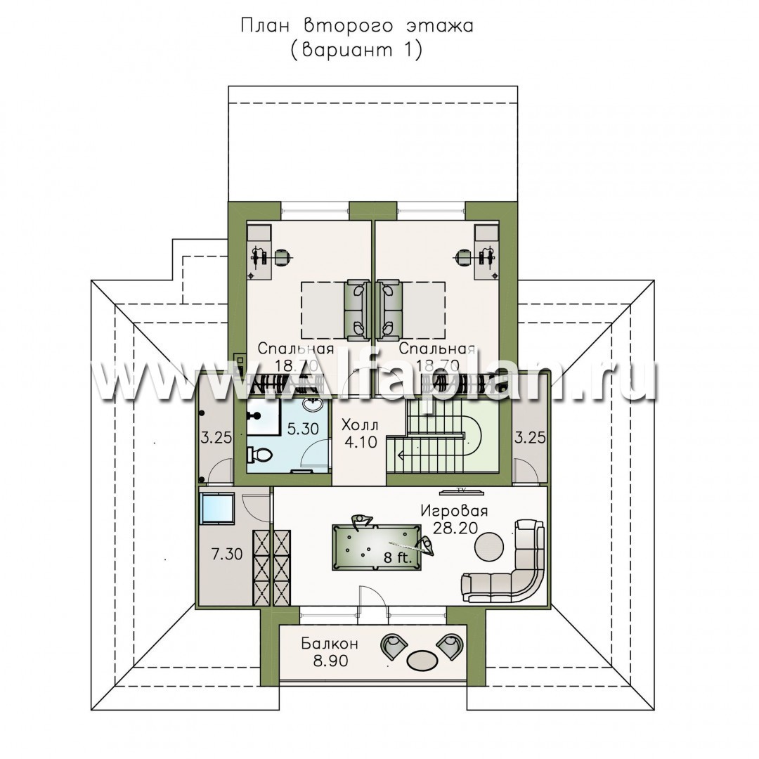 Проекты домов Альфаплан - «Любвино» - проект дома в стиле русской усадьбы - план проекта №2