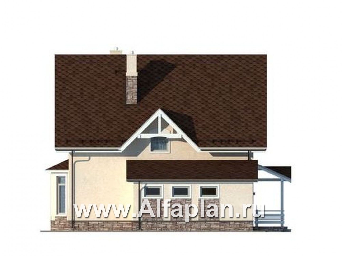 Проекты домов Альфаплан - Экономичный и компактный дом с гаражом - изображение фасада №2
