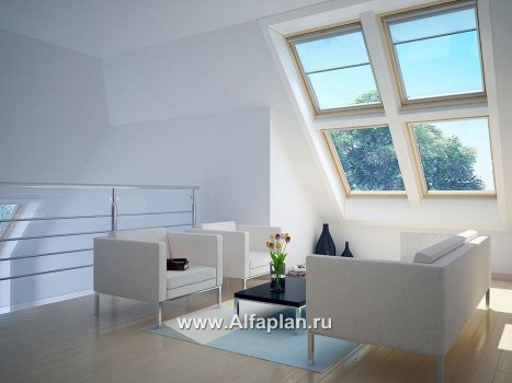 Проекты домов Альфаплан - «Зонненхаус» - коттедж  с солнечной гостиной - превью дополнительного изображения №3